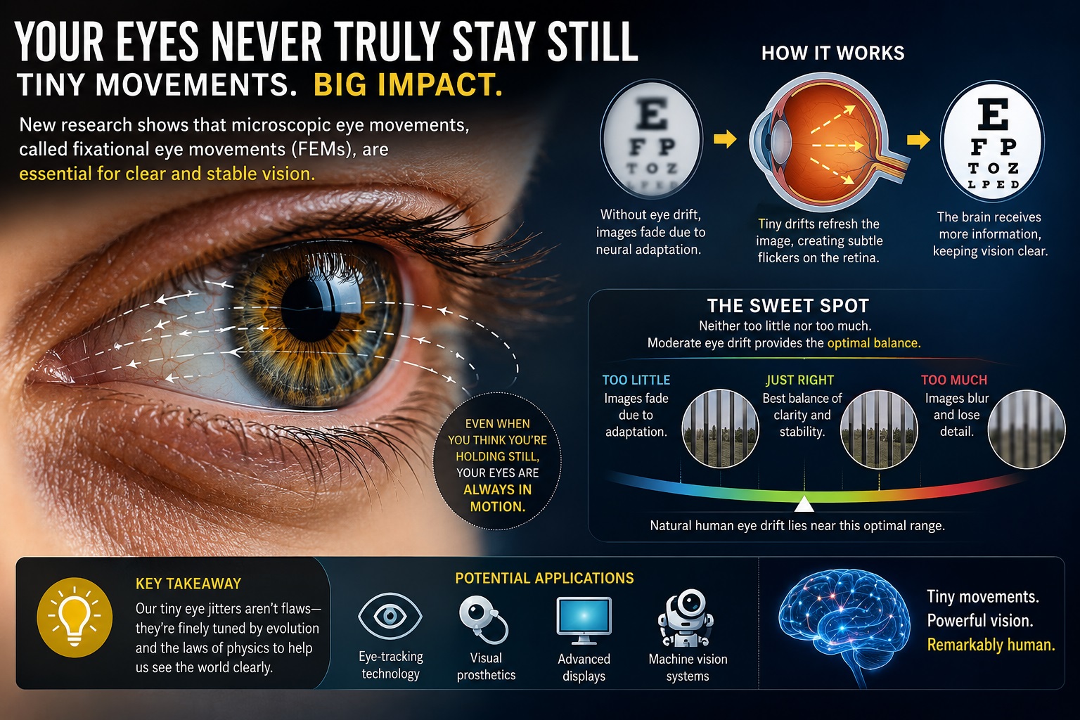 Why Your Eyes Never Truly Stay Still Scientists Discover Tiny Eye Movements May Be Essential for Clear Vision